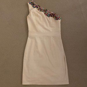 One-Shoulder Dress Multi Color Beading